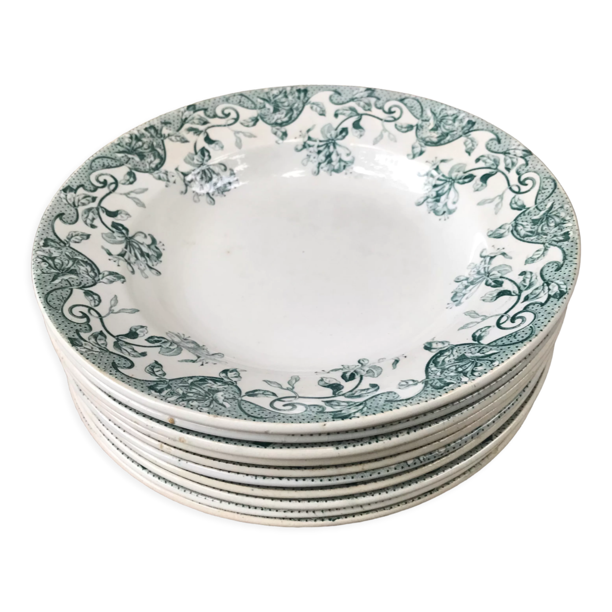 10 assiettes terre de fer. St Amand & Hamage. modèle Reigne