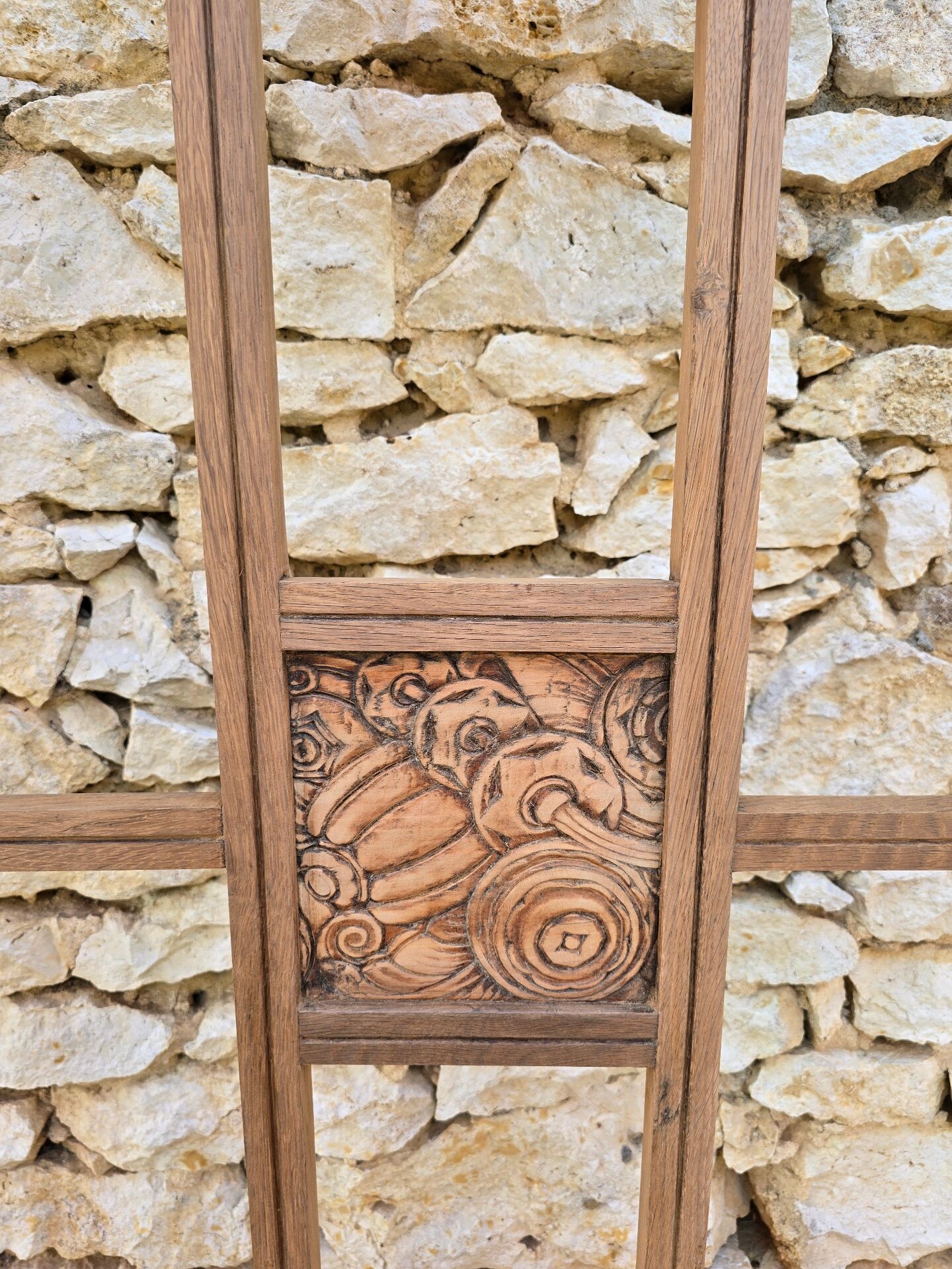 Art Deco wardrobe fully restored in raw wood.