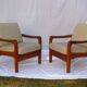 Set of 2 Danish teak lounge chairs by Juul Kristensen 1960