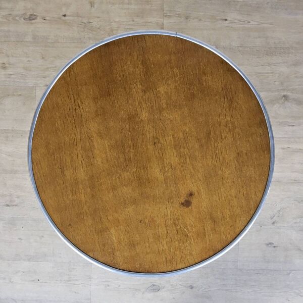 Table basse vintage - My Home Bas van Pelt (chrome et bois) années 1930