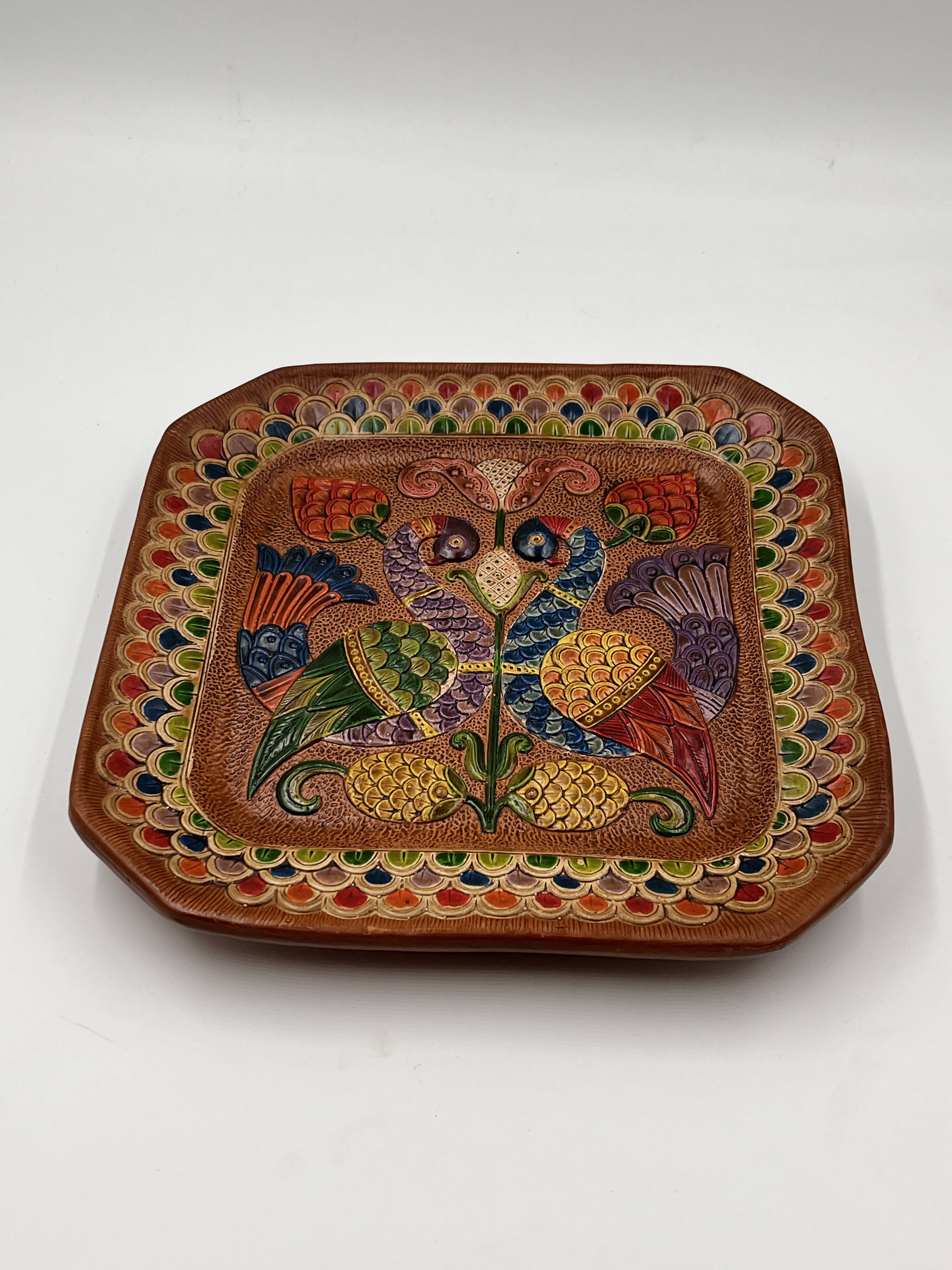 Square ceramic plate Ceramica del Convento