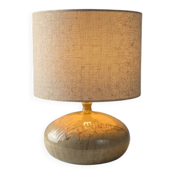 Ceramic table lamp in the style of Roger Capron with fern leaf Herbier motif, 1960s
