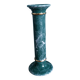 Column candle holder in ceramic with green and gold marble effect.