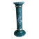 Column candle holder in ceramic with green and gold marble effect.