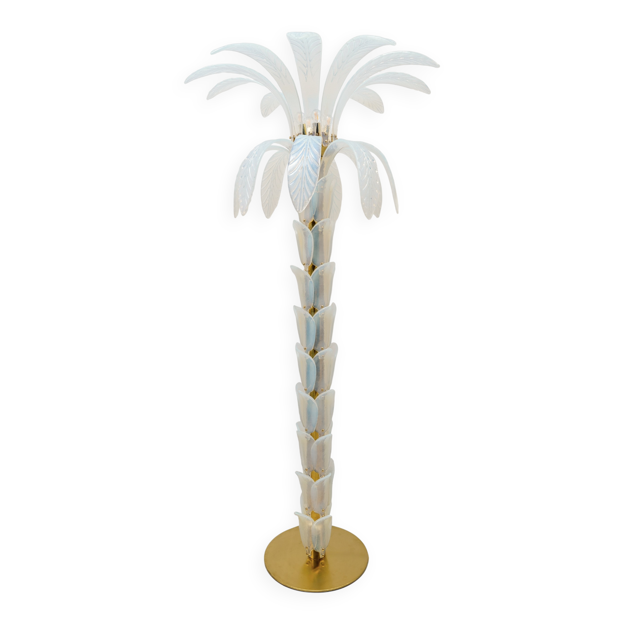 Lampe sur pied en verre de Murano en forme de palmier irisé