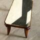 Table basse Art Déco en noyer et miroir, 1940