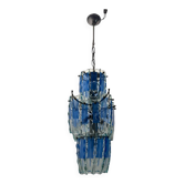 Suspension en verre bleu du milieu du siècle, années 1970