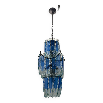 Midcentury Glass Blue Light Pendant 1970’s