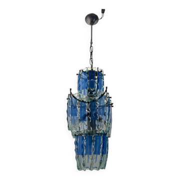 Midcentury Glass Blue Light Pendant 1970’s