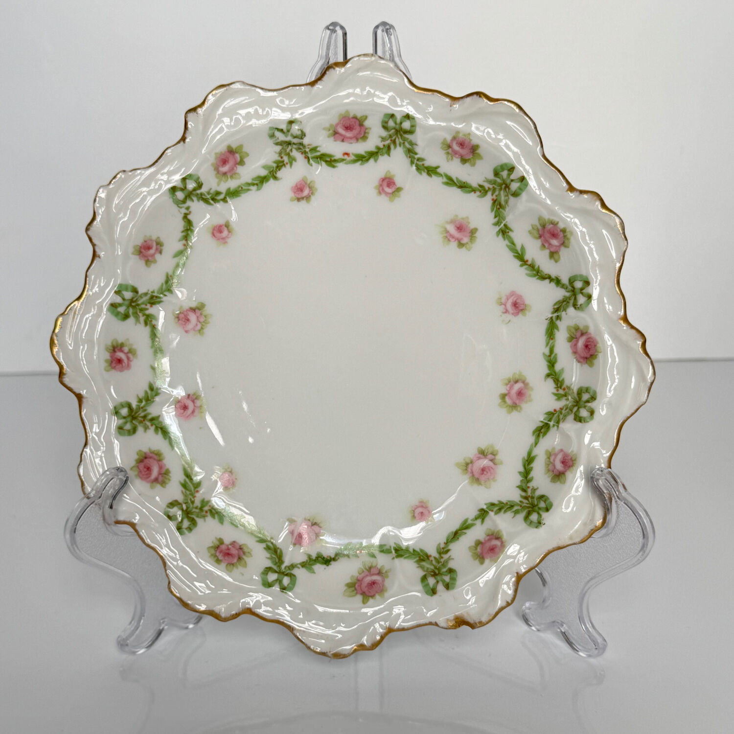 Limoges Cake Plates and Dessert Plates | Ribbons, Bows and Roses