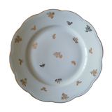 Set of flat plates golden flowers