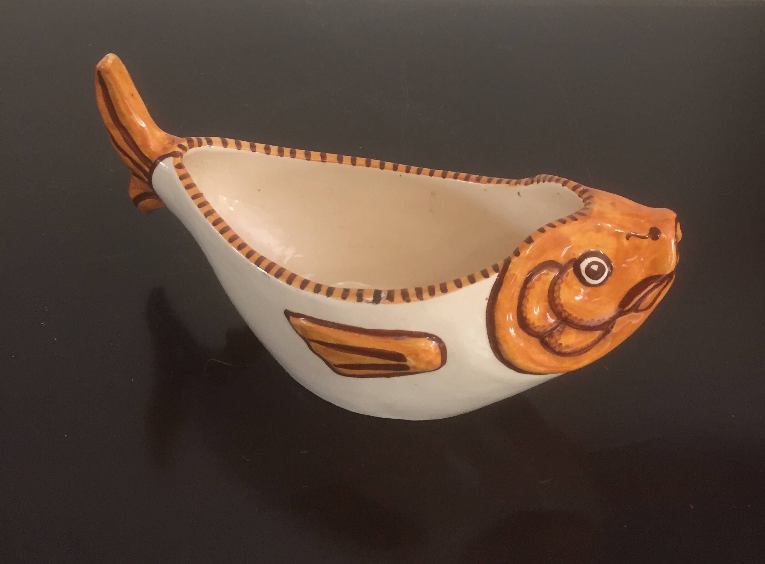 Saucière poisson faïence - Yvon  ROY - art déco /vintage