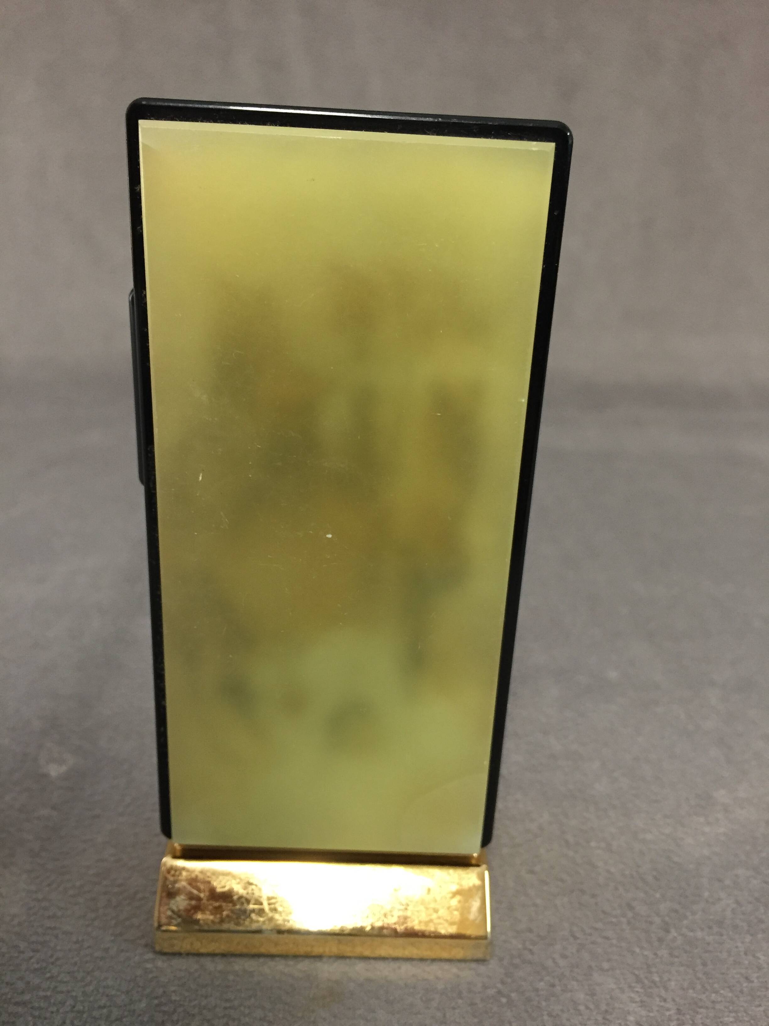 Collector table lighter sarome vintage electric gold metal & alabaster n°2