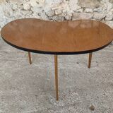 Coffe table vintage bean-shaped in formica, tripod foot, circa 1960s