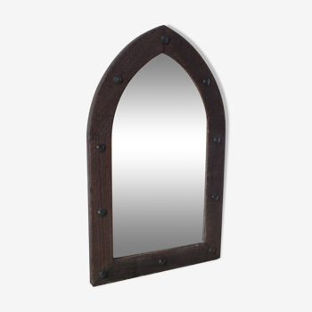 Miroir en bois style Gothique artisanal ancien