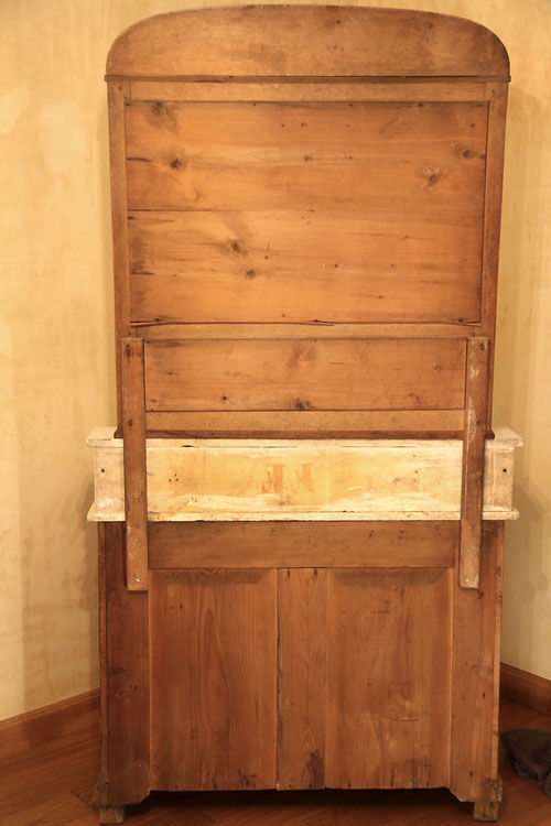 Vintage vanity toilet furniture with marble top.