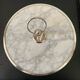 Marble cheese platter and silver metal 1970