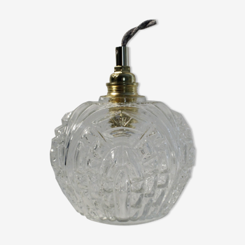 Baladeuse vintage globe verre clair ciselé