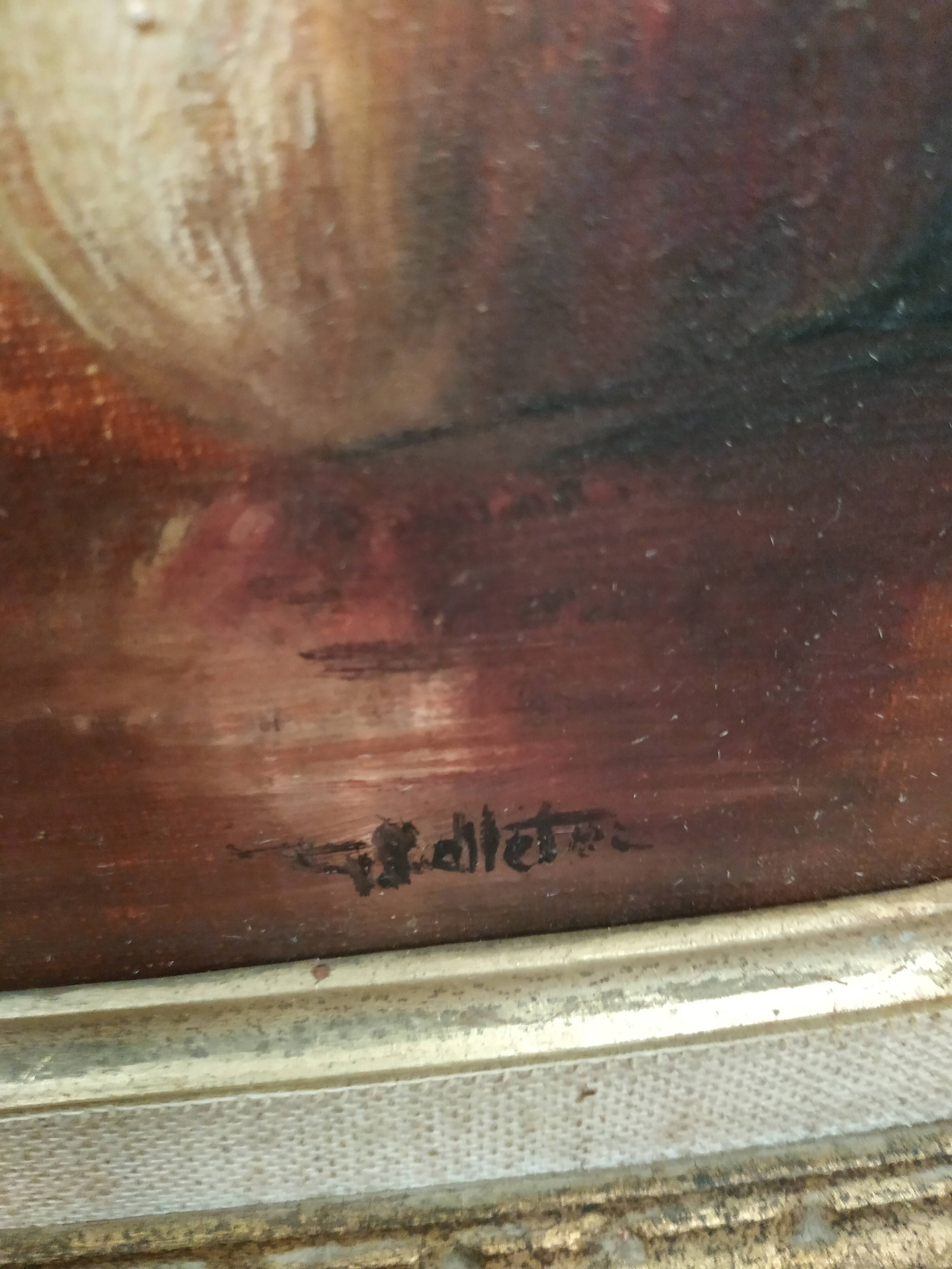 Still life painting with apples