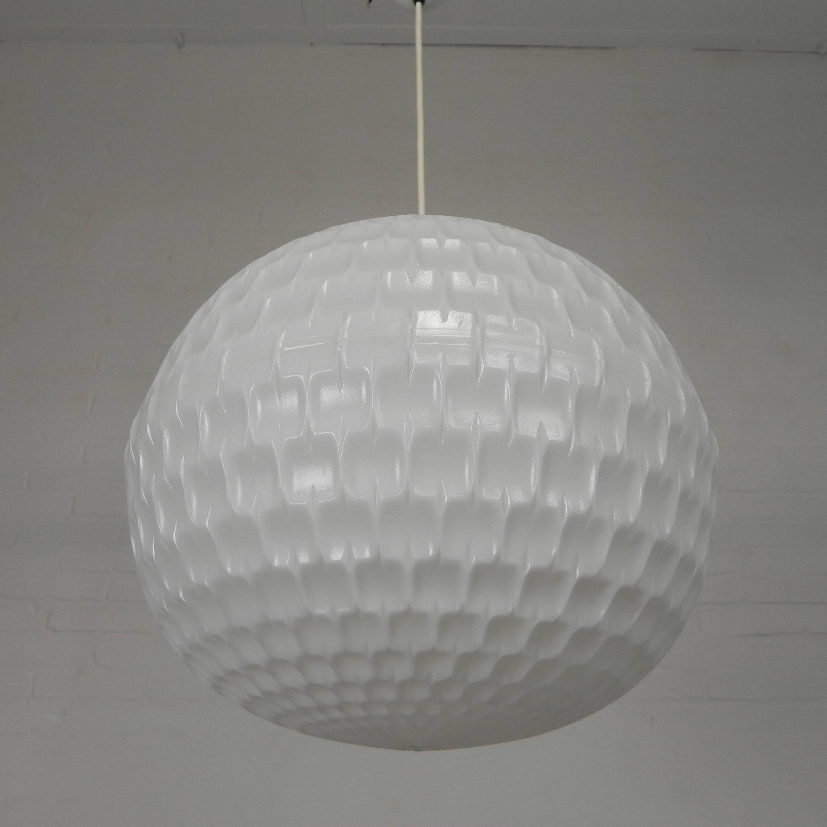 Vintage pendant lamp Aloys F. Gangkofner for Erco, plastic sphere