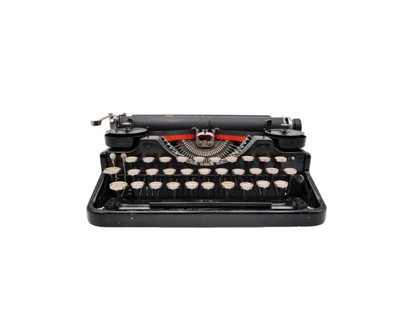 Machine à écrire Underwood portable 3 bank noire révisée ruban neuf années  20 | Selency