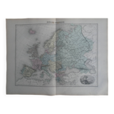 Old map of Europe - 1893