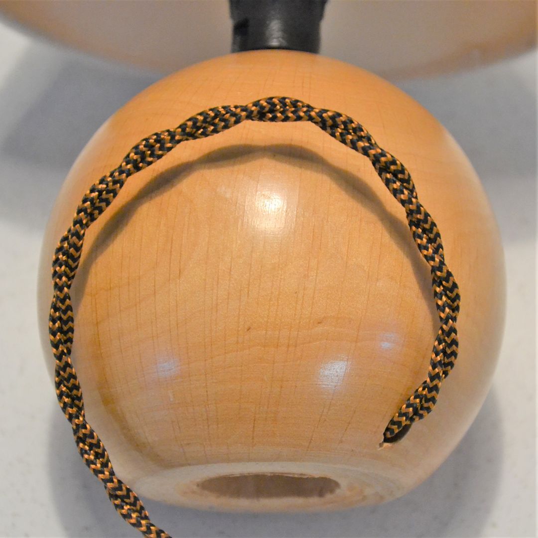 Table lamp, wooden ball foot