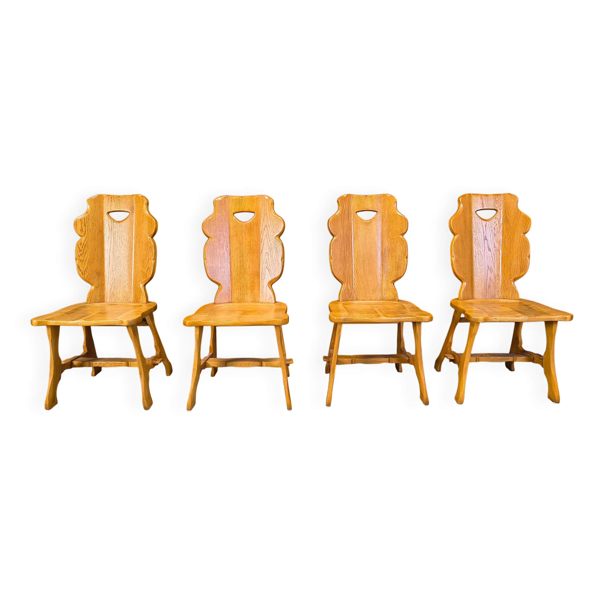 Chaises de salle à manger rustiques, années 1960