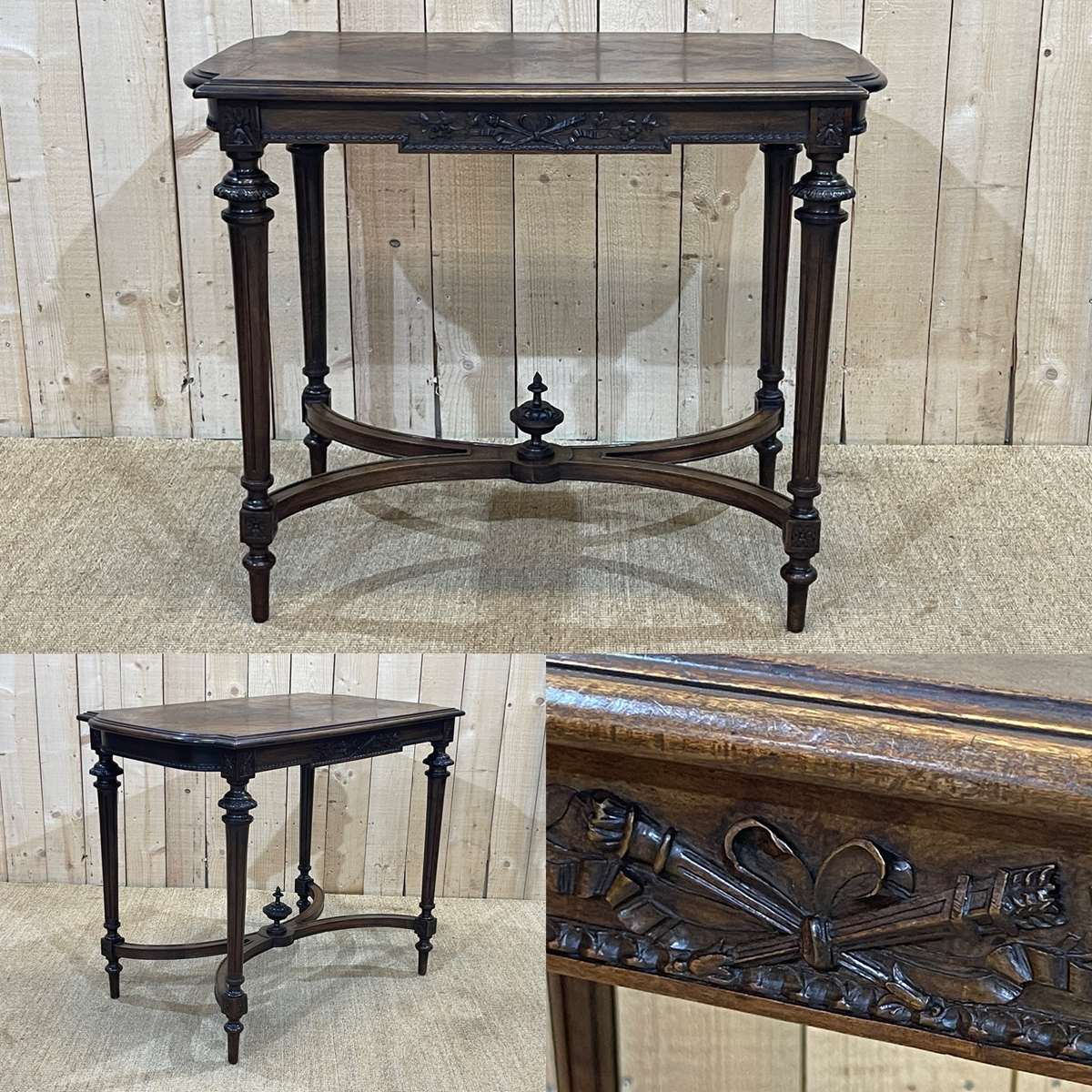 Table desk-Pedestal table style Louis XVI early twentieth century in beech