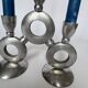 Vintage Modernist Triple Aluminum Candlestick Holder
