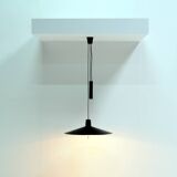 Rare, Height-Adjustable Black Metal Lamp from the 1950s