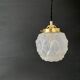 Vintage art deco globe pendant lamp in frosted glass