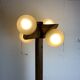 Midcentury brutalist oak floor lamp with 4 spheres, 1970s  by Temde Leuchten