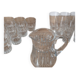 Broc a eau et verre en cristal de baccarat modele piccadilly