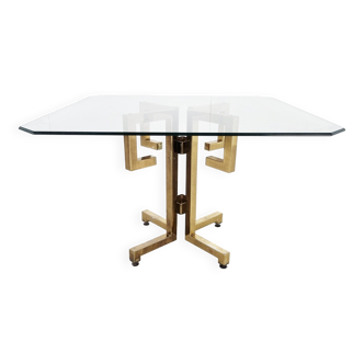 Geometrical brass dining table, 1970s