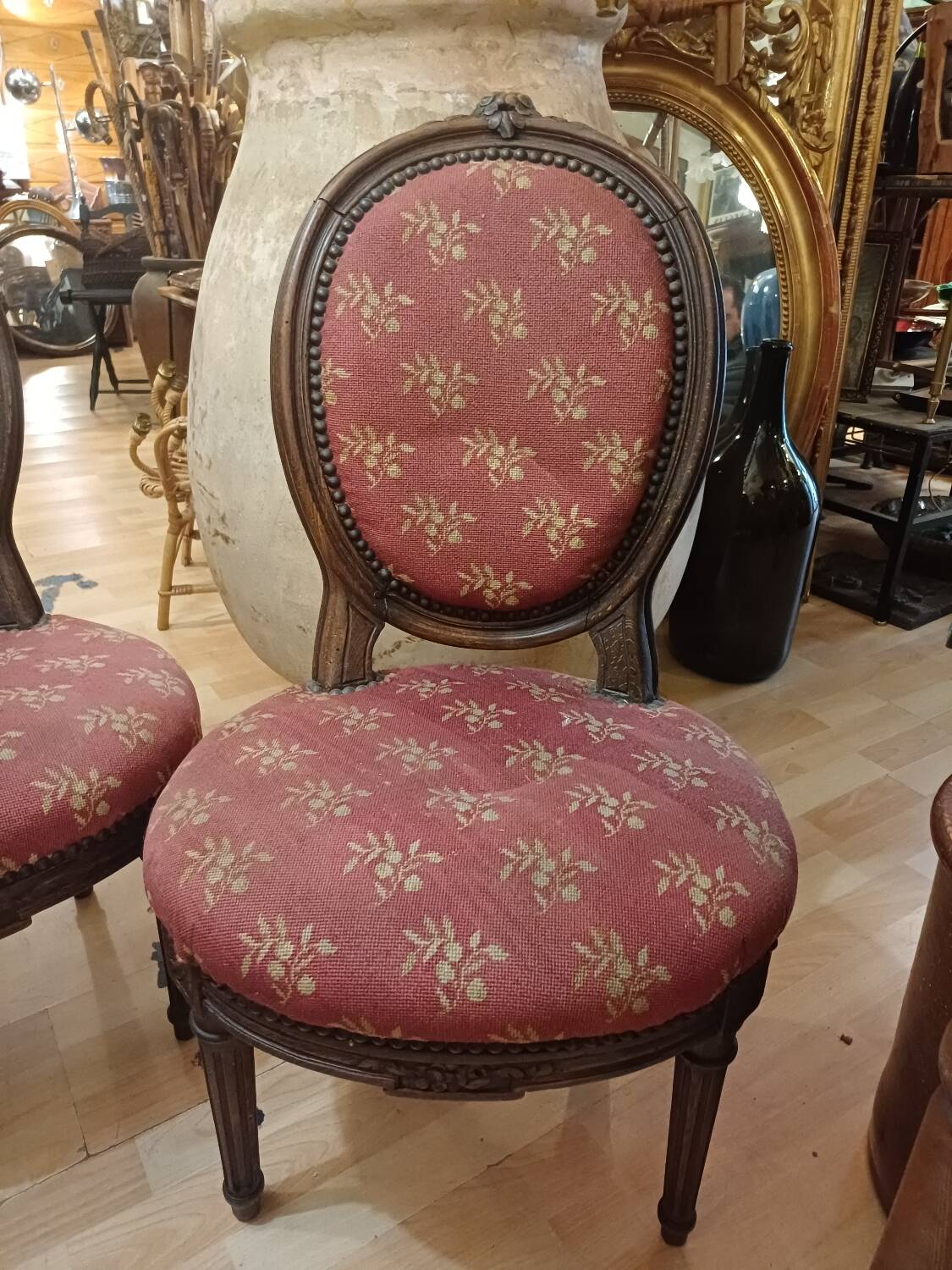 Paire De petite chaise d'appoint, époque Louis 16, 18 eme