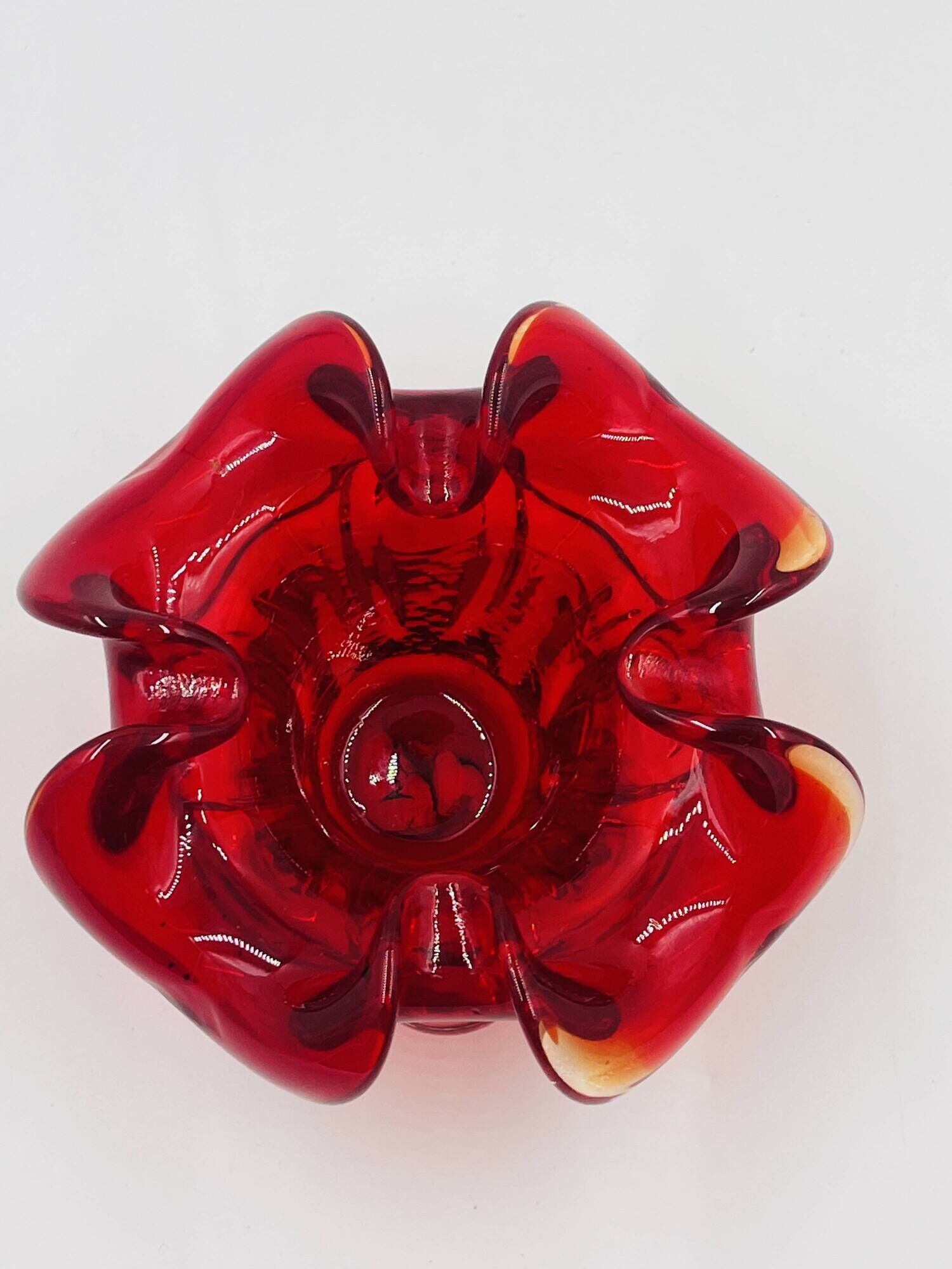 Organic Red Glass Bowl