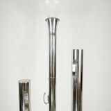 Lampadaire dimmable avec porte-manteau en laiton chromé