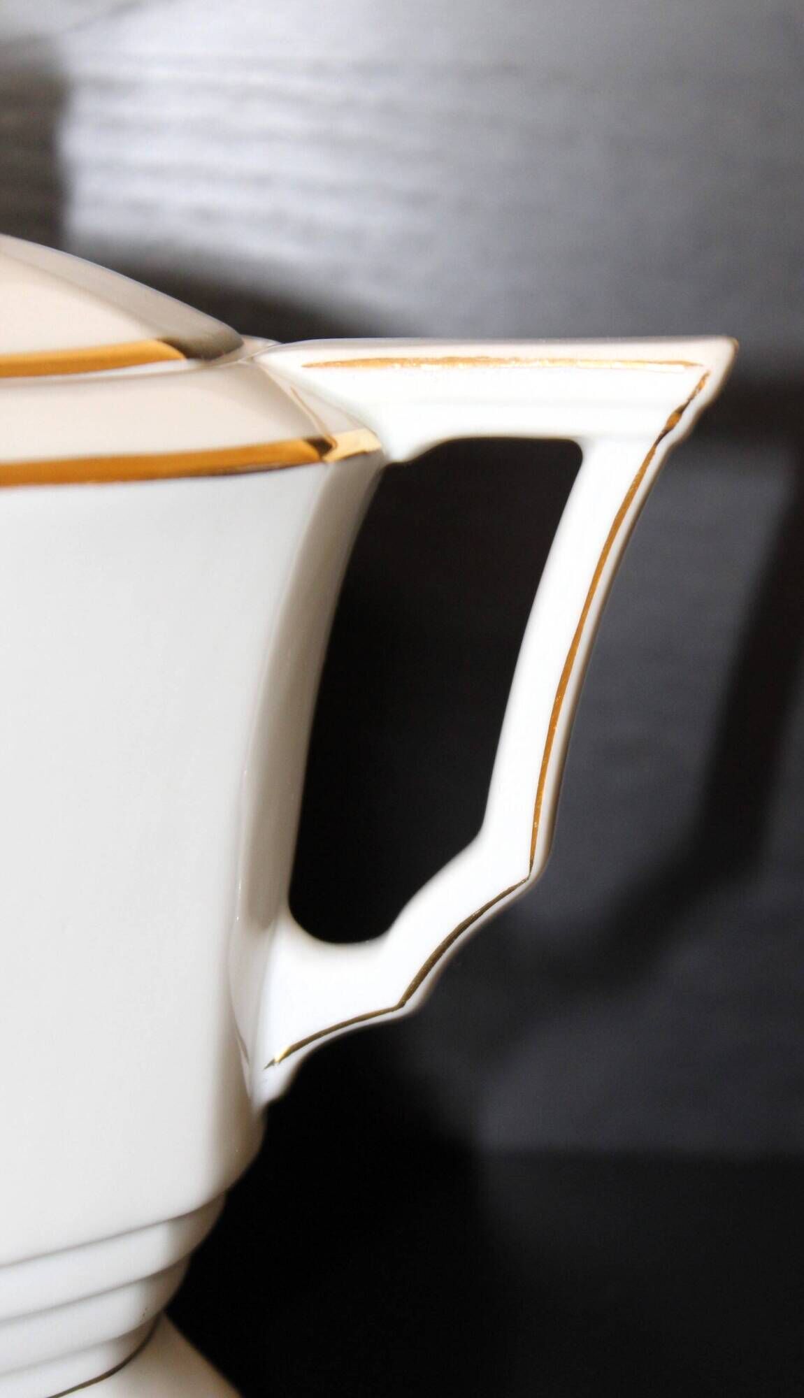 Art Deco ensemble of Czech coffee pot and sugar bowl.