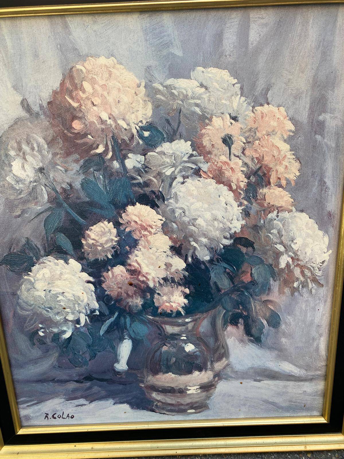 Painting oil on canvas Rudolph Colao still life 58x68