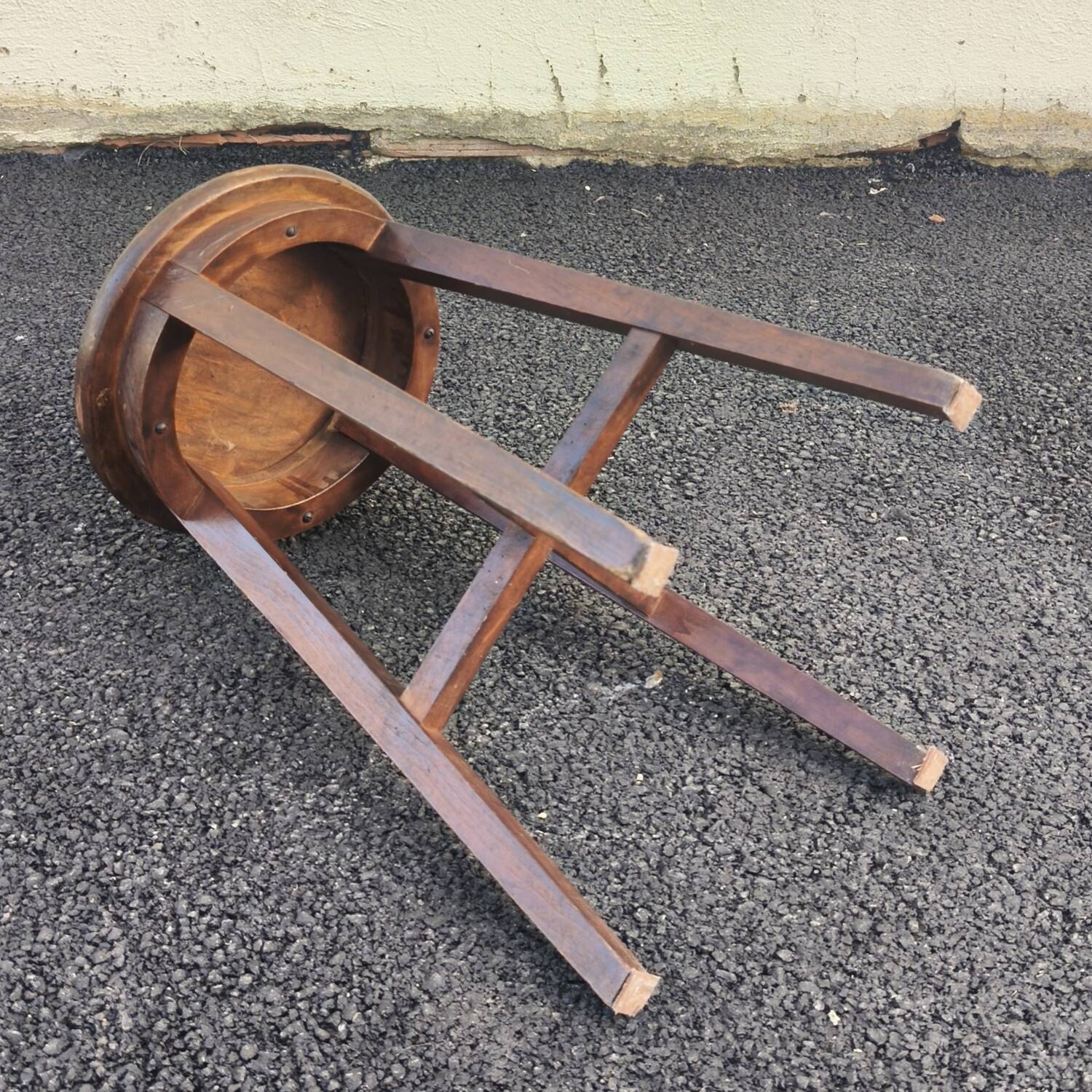 Tabouret haut en chêne massif, 1950