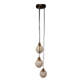 Suspension 3 lumières en opaline blanche