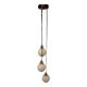 Origami white opaline three-light pendant light