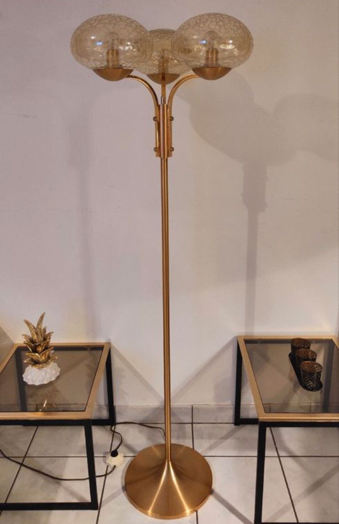 Vintage brass floor lamp 1970 italy