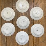 Set of 7 vintage Moulin des Loups soup plates from the 1950s, “Pantin” decor