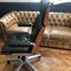 Office chair 1970 Stoll /Giroflex in black leather by Karl Ditter