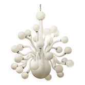 Immense lustre contemporain en verre de Murano blanc laiteux par Simoeng