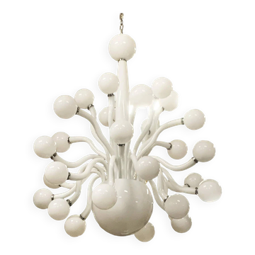 Huge Contemporary Pop Milky-White Murano Glass Chandelier by Simoeng