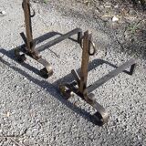 Pair of wrought iron andirons