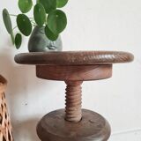 Adjustable old wooden stool